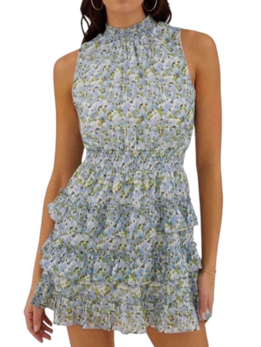 Rachel Parcell Floral Ruffle Mini Dress Size Medium